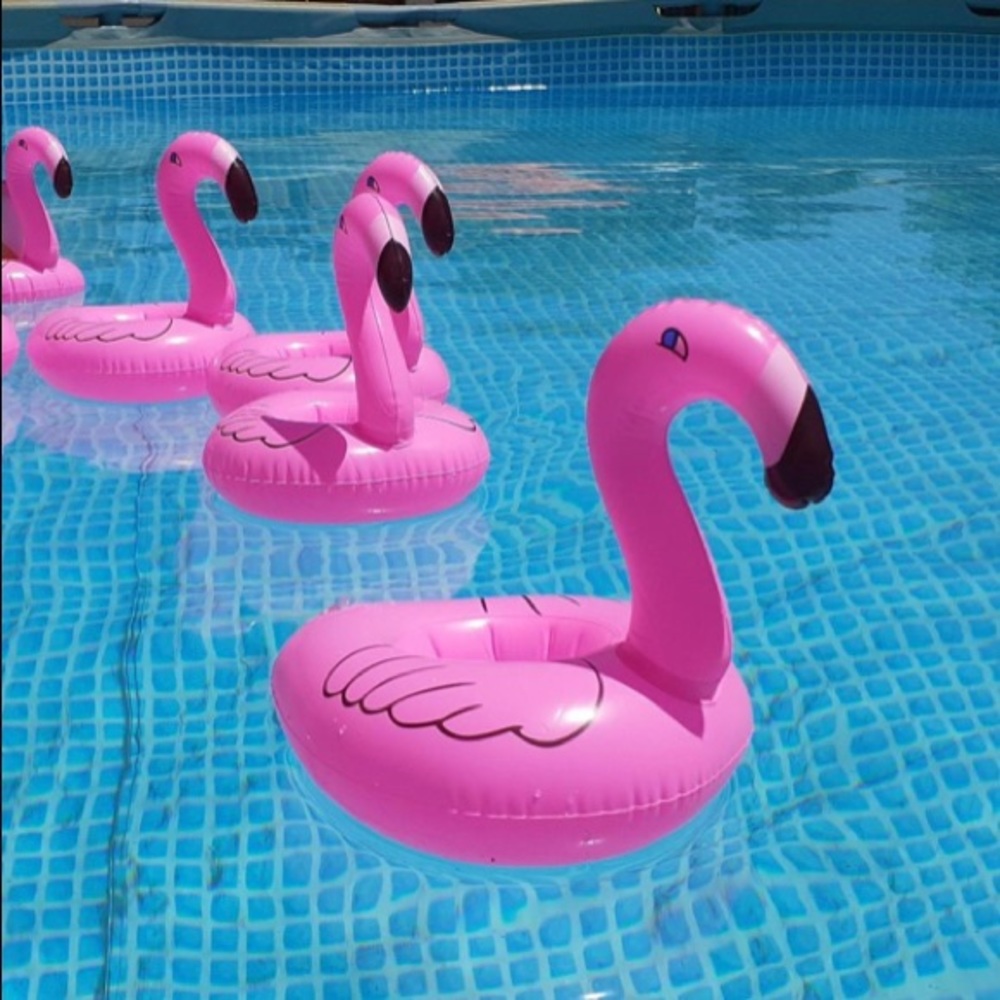 S/2 Floating Flamingo Coasters